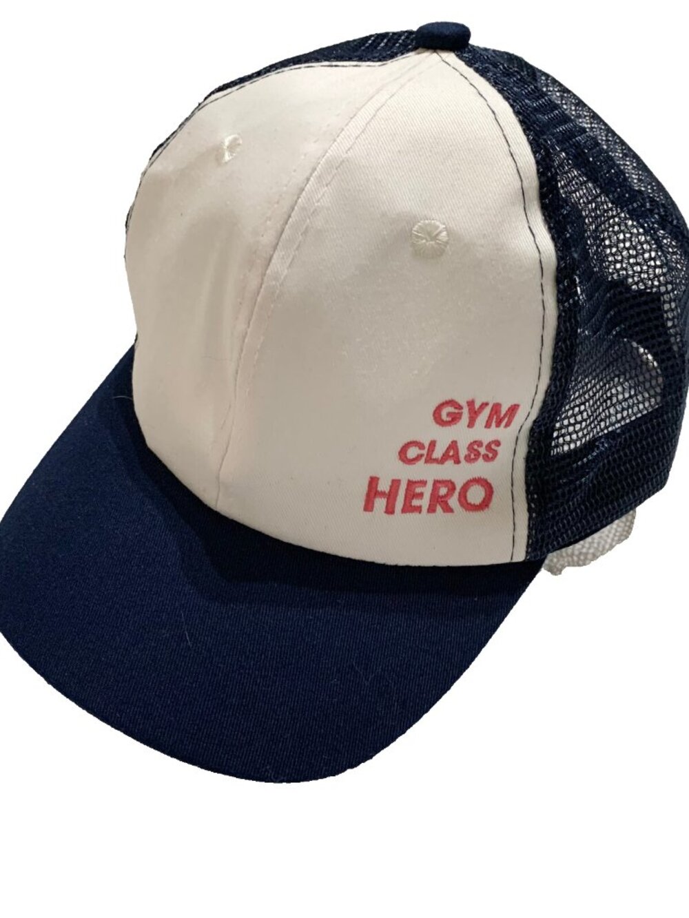 Jam Gym Class Hero Trucker Hat Snapback Mesh Cap White Navy Blue One Size